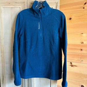 NWOT Reebok Fleece Half Zip Up in Blue (small/medium)